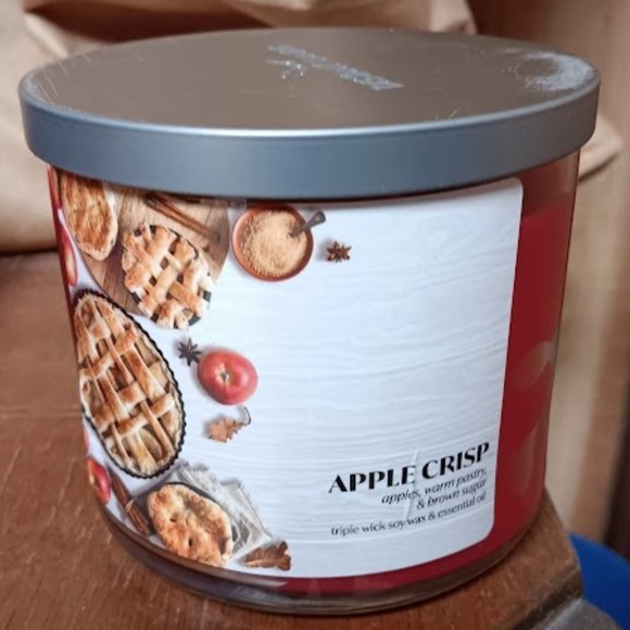 Distant Lands 14.5 Oz Apple Crisp 3 Wick Soy Wax & Essential Oils Candle NEW - Picture 1 of 5